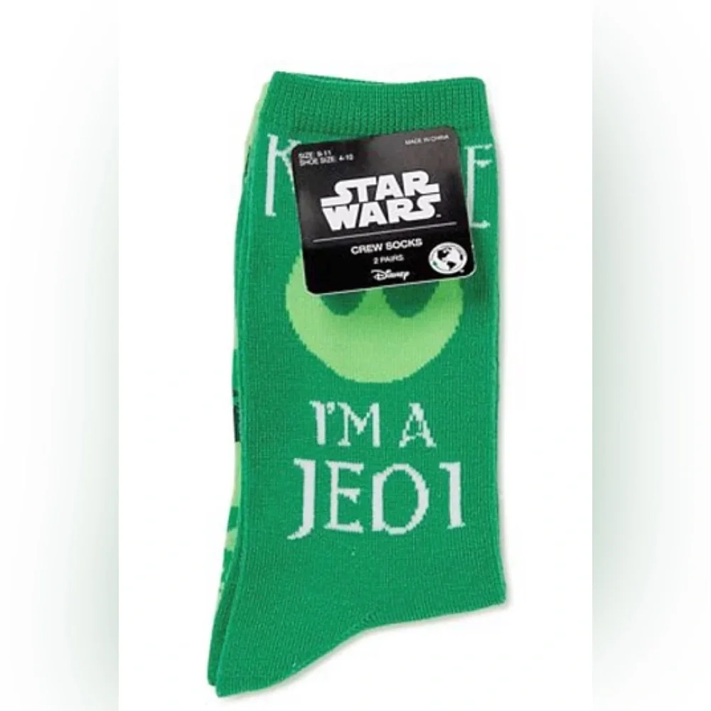 Disney Green starwars st Patrick's day Jedi Socks